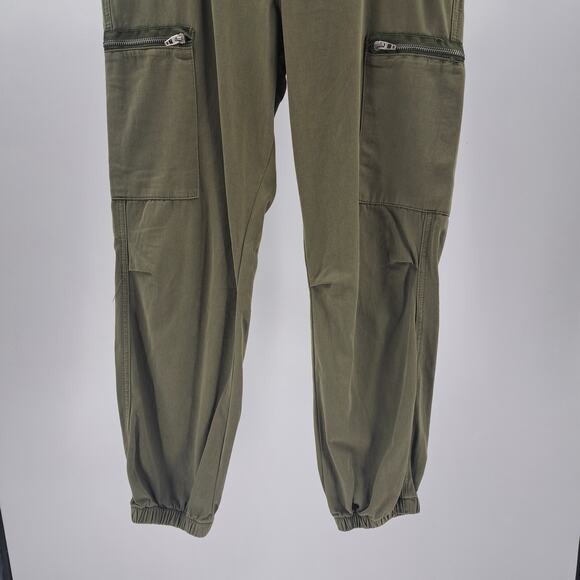 Blank NYC Cargo Pants 29 Twill Zip Pocket Jogger Lost In Translation Olive Green - Picture 8 of 11
